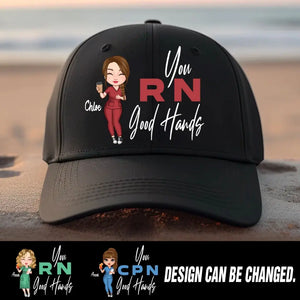 Personalized You RN Good Hands Gift for Nurse Cap Printed 23JUN-TB26