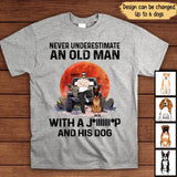 Personalized Never Underestimate An Old Man With A Jeep And His Dogs T-shirt Printed MTHPN2206