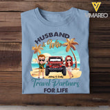 Personalized Husband & Wife Travel Partners For Life Jeep & Couple T-shirt Printed PNPN2406