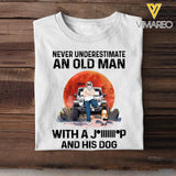 Personalized Never Underestimate An Old Man With A Jeep And His Dogs T-shirt Printed MTHPN2206