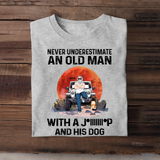 Personalized Never Underestimate An Old Man With A Jeep And His Dogs T-shirt Printed MTHPN2206