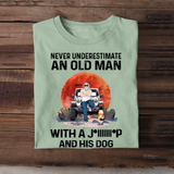 Personalized Never Underestimate An Old Man With A Jeep And His Dogs T-shirt Printed MTHPN2206