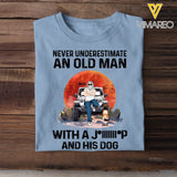 Personalized Never Underestimate An Old Man With A Jeep And His Dogs T-shirt Printed MTHPN2206
