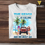 Personalized The Beach Is Calling And We Must Go Couple & Jeep T-shirt Printed MTPN2606