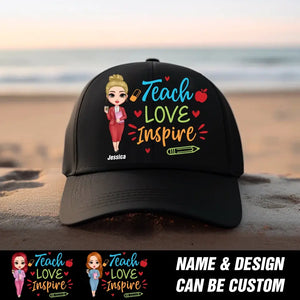 Personalized Teach Love Inspire Gift for Teachers Cap Printed 23JUN-KVH26