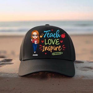 Personalized Teach Love Inspire Gift for Teachers Cap Printed 23JUN-KVH26