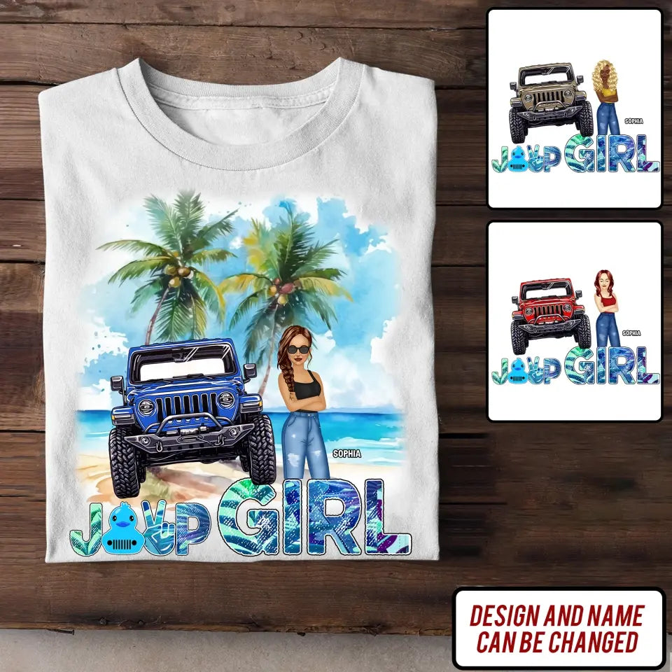 Personalized Jeep Girl On The Beach T-shirt Printed MTHN2606