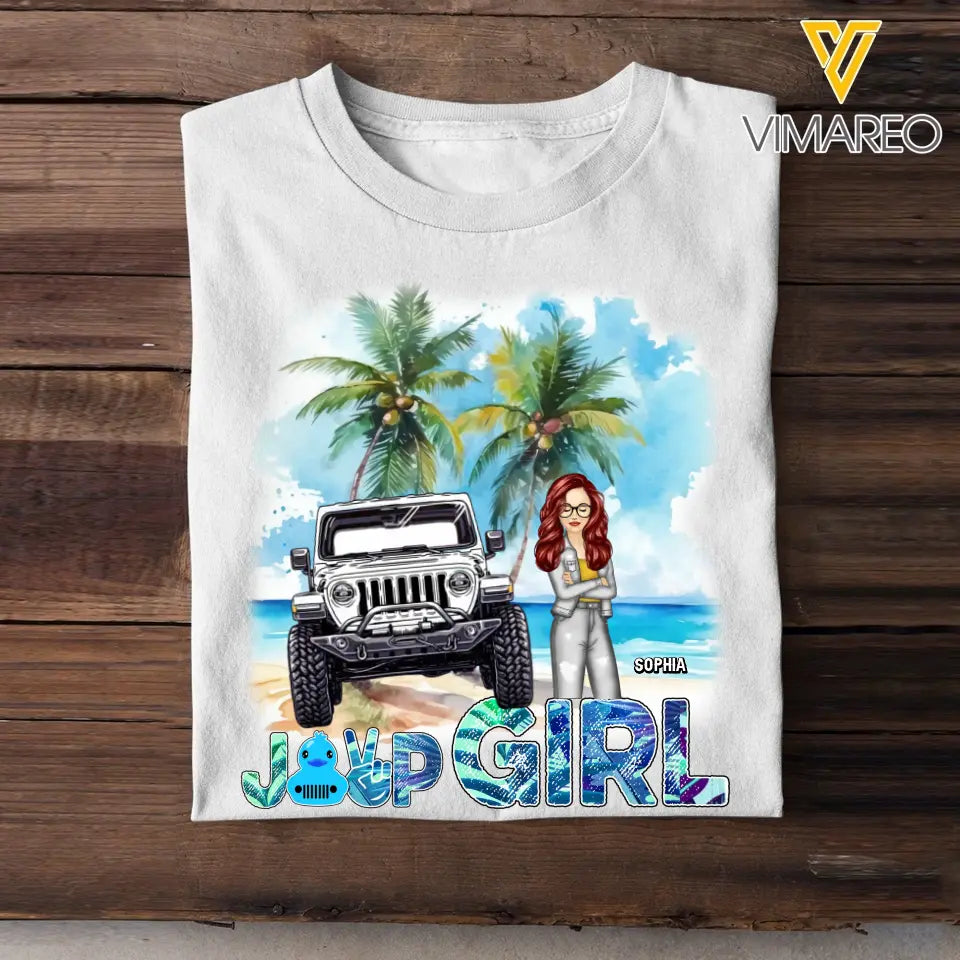 Personalized Jeep Girl On The Beach T-shirt Printed MTHN2606