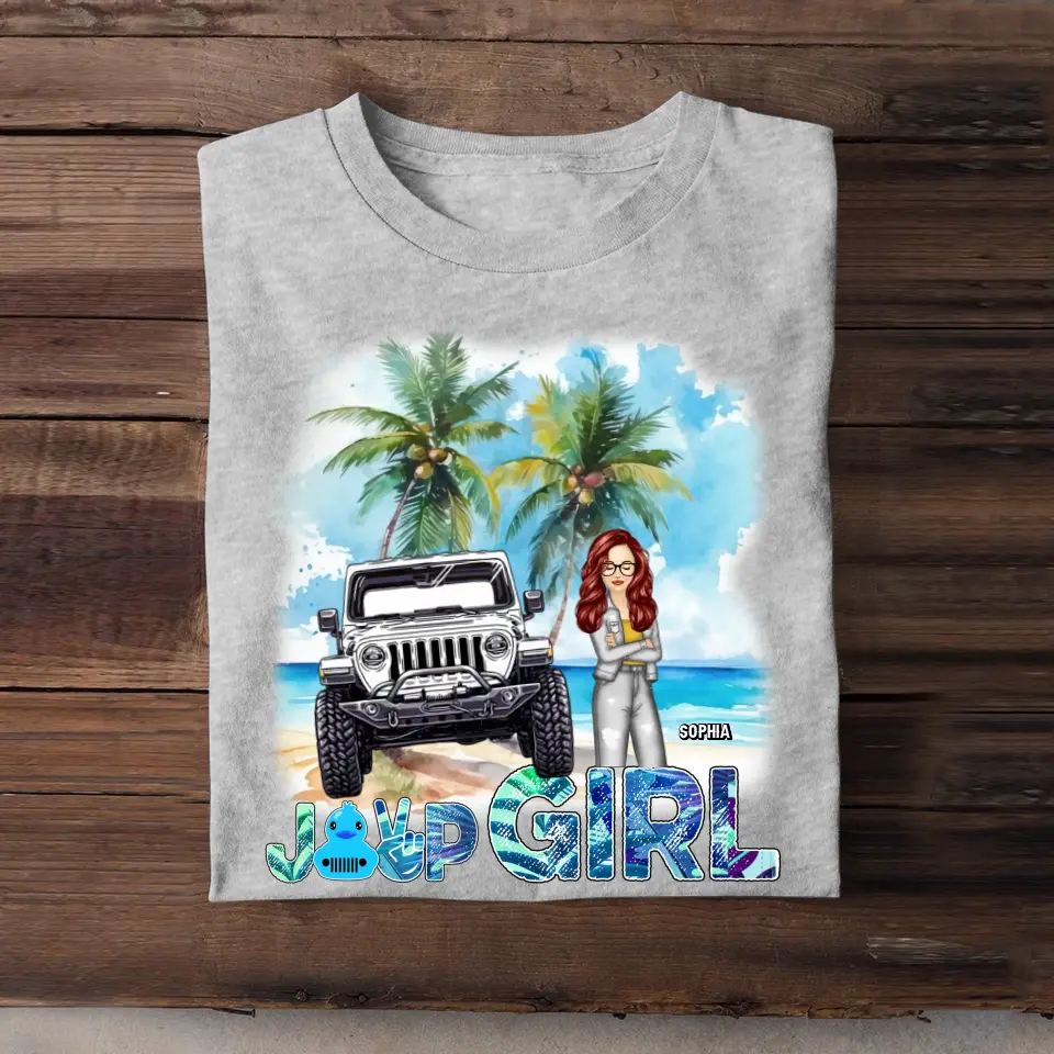 Personalized Jeep Girl On The Beach T-shirt Printed MTHN2606