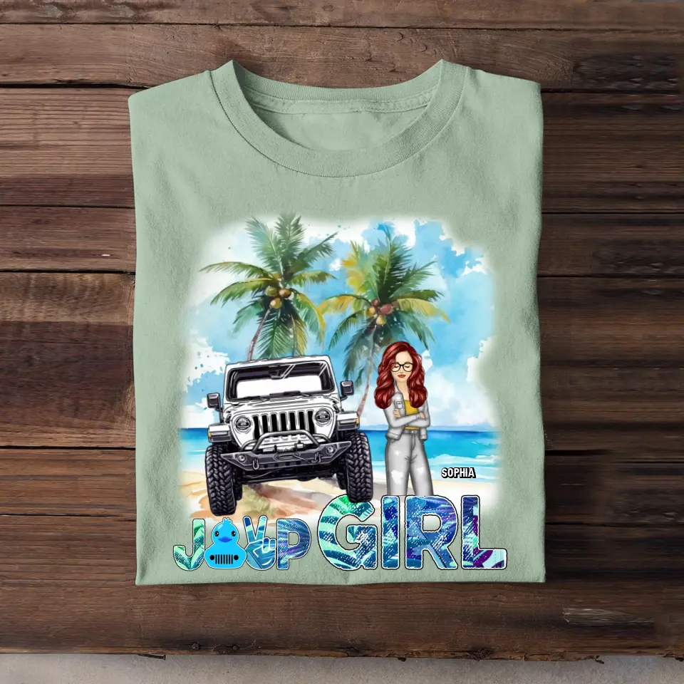 Personalized Jeep Girl On The Beach T-shirt Printed MTHN2606