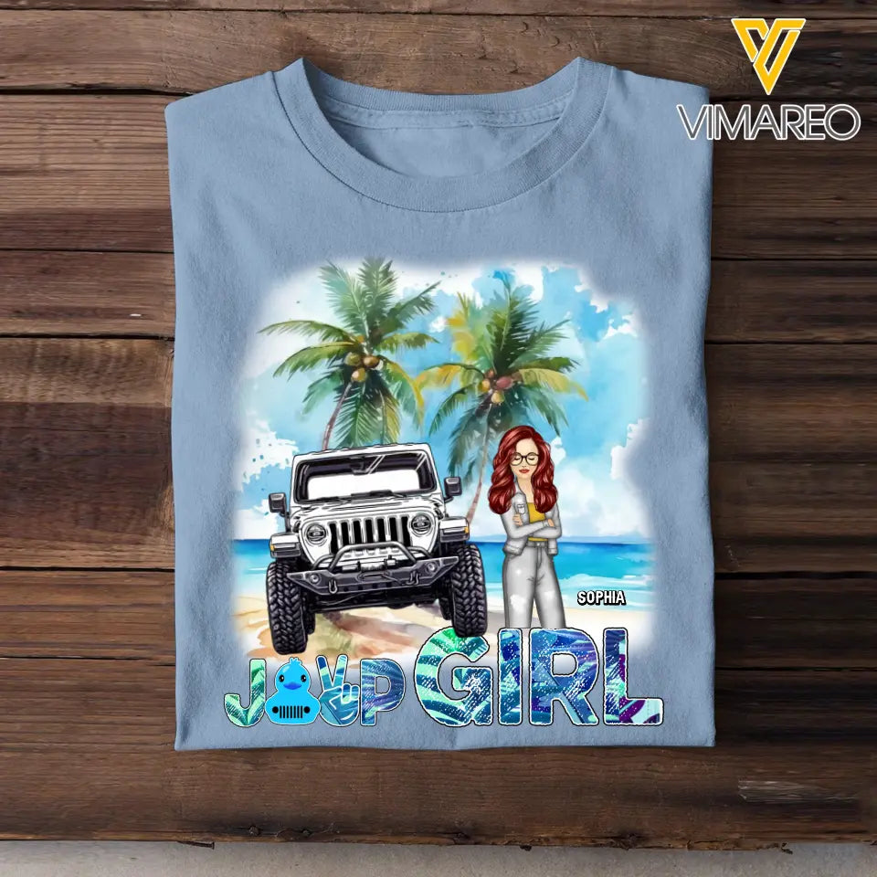 Personalized Jeep Girl On The Beach T-shirt Printed MTHN2606