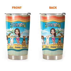 Personalized Dog Mom Girl On The Beach Tumbler Printed PNHN2606