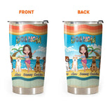Personalized Dog Mom Girl On The Beach Tumbler Printed PNHN2606