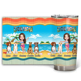 Personalized Dog Mom Girl On The Beach Tumbler Printed PNHN2606