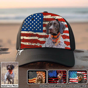 Personalized Upload Your Dog Photo Flag Dog Lovers Gift  Cap Printed MTHDT2806