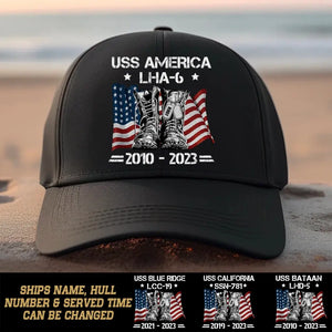 Personalized US Navy Ships Veterans Cap Printed QTPN2906