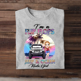 Personalized I'm A Flip Flops Jeep & Ocean Kinda Girl T-shirt Printed QTPN2806