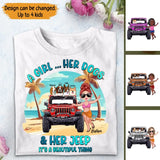 Personalized A Girl Her Dogs & Her Jeep It's A Beautiful Thing T-shirt Printed MTTB2806
