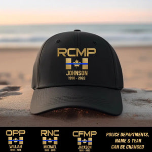 Personalized Canada Flag Police Department Cap Printed 23JUN-DT28