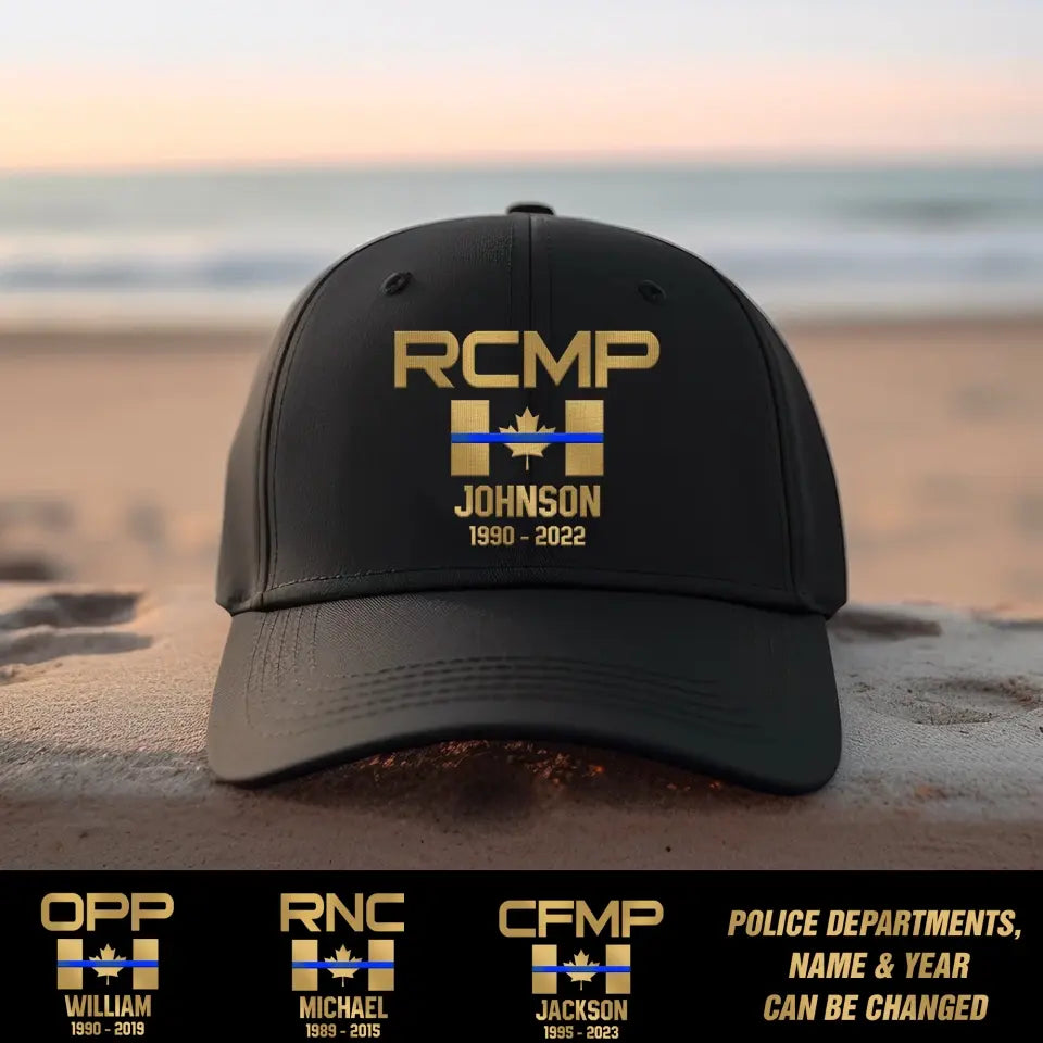Personalized Canada Flag Police Department Cap Printed 23JUN-DT28