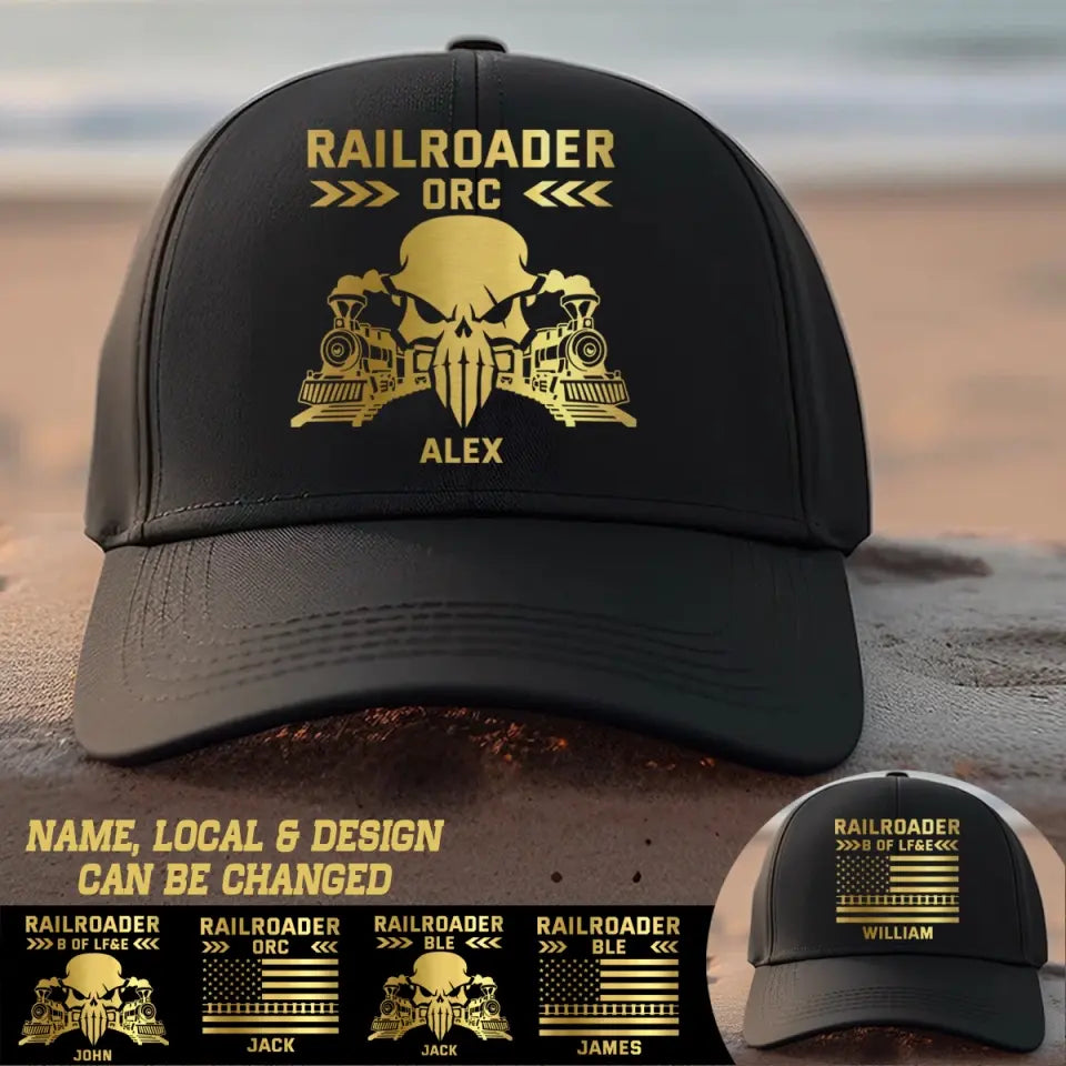 Personalized US Railroader Cap Printed QTPN3006