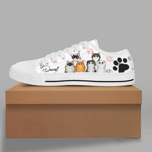 Personalized Cat Mom Cat Lovers Gift Lowtop Shoes Printed HTHDT2806