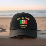 Personalized Italian Firefighter Flag Cap Printed 23JUN-DT30