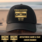 Personalized German Flag Firefighter Department Cap Printed 23JUN-HQ29