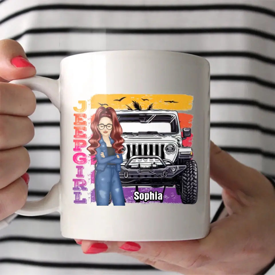 Personalized Jeep Girl I'm A Flip Flops Jeep And Ocean Kinda Girl White Mug Printed MTDT2906