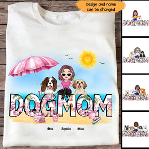 Personalized Dog Mom On The Beach T-shirt Printed MTHN2806