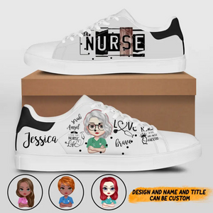 Personalized Nurse A Title Just Above Queen Gift For Nurse Lowtop Shoes Printed HTHKVH2606