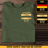 Personalized German Soldier/Veteran Name & Flag T-shirt Printed 23JUL-HQ03