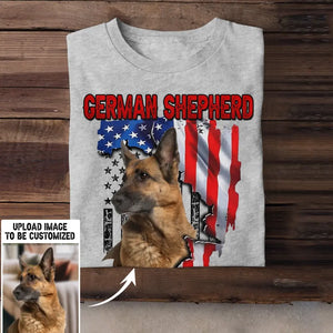 Personalized Upload Your German Shepherd Photo Dog Lovers Gift T-Shirt Printed QTDT0607