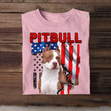 Personalized Upload Your Pitbull Photo Dog Lovers Gift T-Shirt Printed QTDT0607