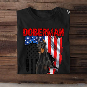 Personalized Upload Your Doberman Photo Dog Lovers Gift T-Shirt Printed QTDT0607