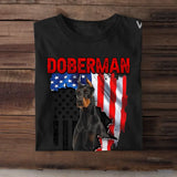 Personalized Upload Your Doberman Photo Dog Lovers Gift T-Shirt Printed QTDT0607