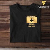 Personalized Swiss Soldier/Veteran Name & Flag T-shirt Printed 23JUL-HQ03