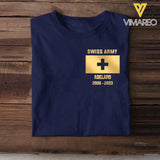 Personalized Swiss Soldier/Veteran Name & Flag T-shirt Printed 23JUL-HQ03