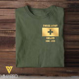 Personalized Swiss Soldier/Veteran Name & Flag T-shirt Printed 23JUL-HQ03