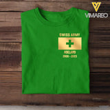 Personalized Swiss Soldier/Veteran Name & Flag T-shirt Printed 23JUL-HQ03