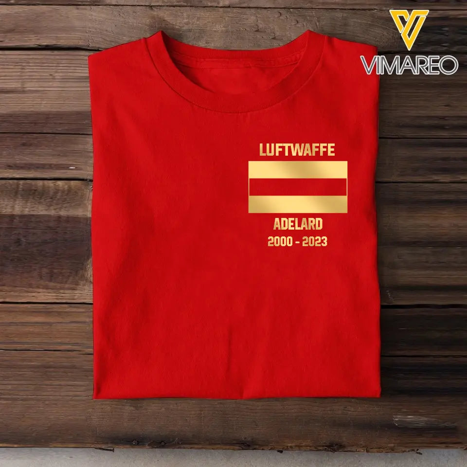 Personalized German Soldier/Veteran Name & Flag T-shirt Printed 23JUL-HQ03