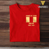 Personalized French Soldier/Veteran Name & Flag T-shirt Printed 23JUL-HQ03