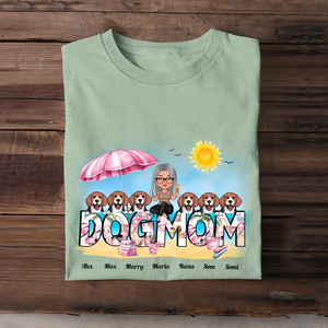 Personalized Dog Mom On The Beach T-shirt Printed MTHN2806