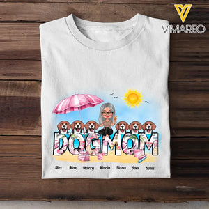 Personalized Dog Mom On The Beach T-shirt Printed MTHN2806