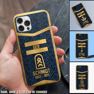 Personalized Royal Golden German Veteran Phonecase Printed