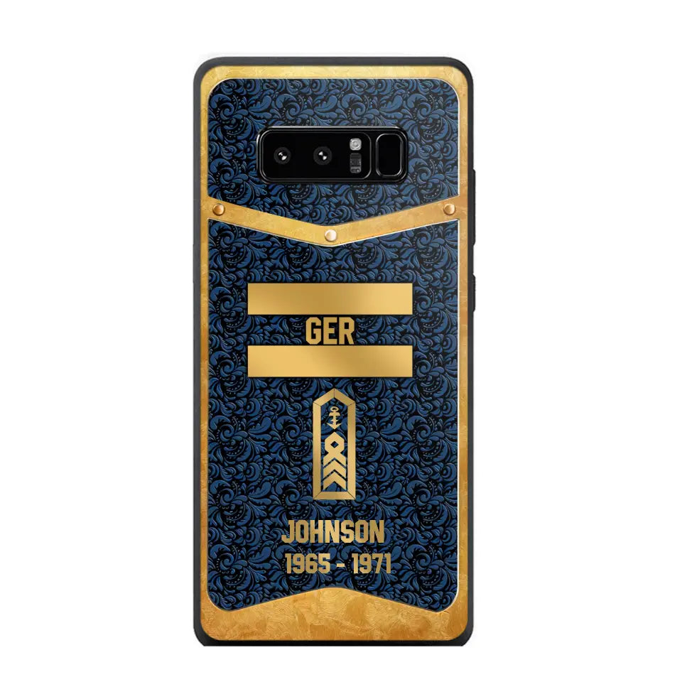 Personalized Royal Golden German Veteran Phonecase Printed