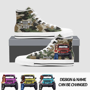 Personalized Jeep Lady Jeep Girl Army High Top Canvas Shoes Printed HTHDT0607