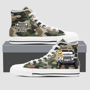Personalized Jeep Lady Jeep Girl Army High Top Canvas Shoes Printed HTHDT0607