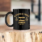 Personalized Spainish Veteran/Soldier Rank Camo & Flag Black Mug Printed 23JUL-DT04