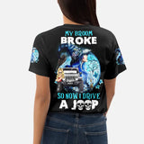 Personalzied My Broom Broke So Now I Drive A Jeep Girl Jeep Witch 3D TShirt Printed 23JUL-HQ07
